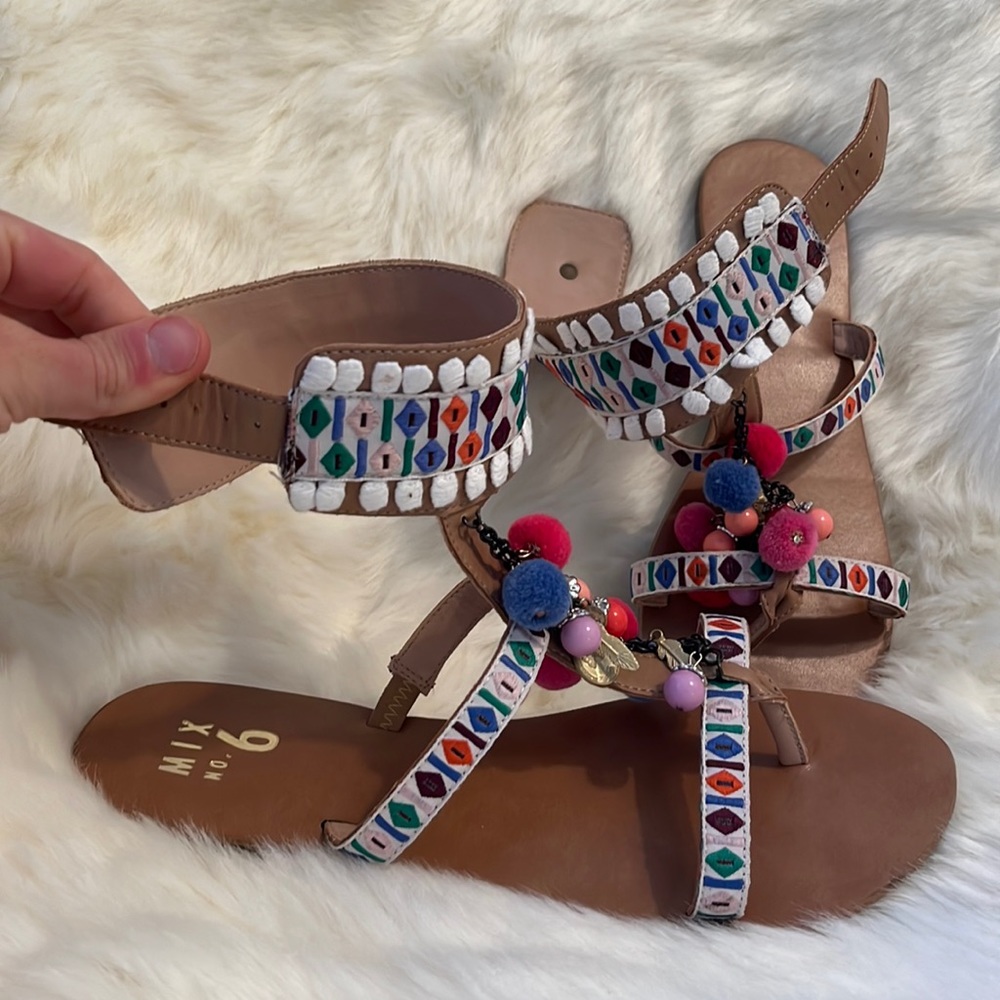 Mix gladiator style sandals, like new, worn twice